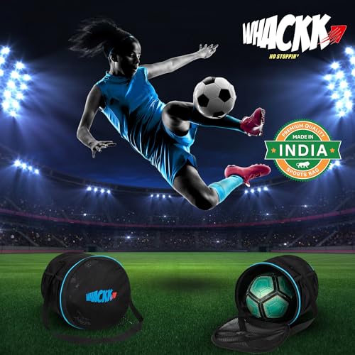 WHACKK Kick Soccer Football Equipment Bags|Basketball Volleyball Bags |Adjustable Strap Backpack |Ball Bag |Kitbag - Made in India (Black) - Image 2