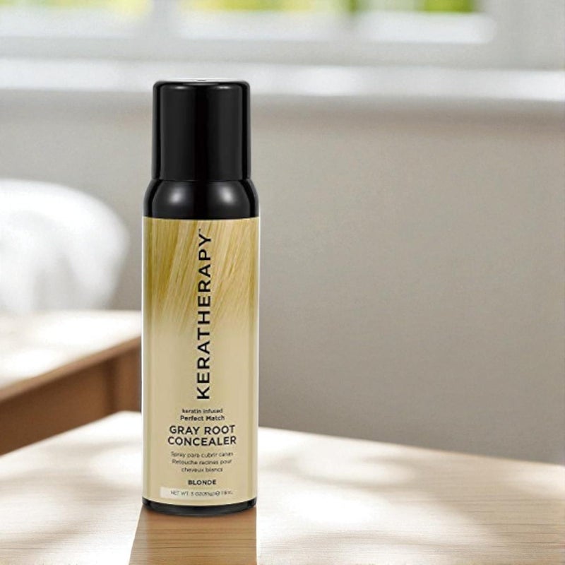 Keratherapy Keratin Infused Perfect Match Gray Root Concealer Spray, Blonde, 3 oz, 118 ml - Root Cover Up Spray to Hide Gray Roots - Keratin Therapy Hair Darkening & Temporary Scalp Concealer - Image 2