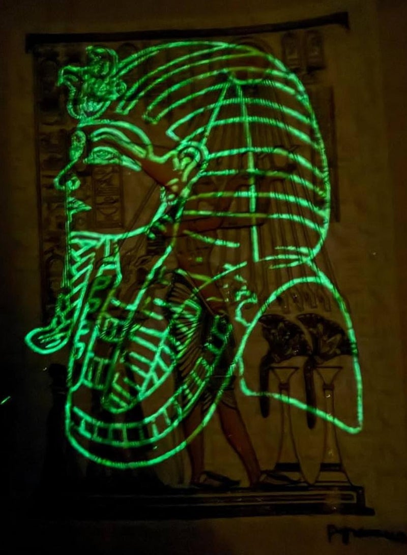 أخناتون، بردية مضيئة مصنوعة يدويًا 100%، 30×40 سم، ذهبي - Image 2