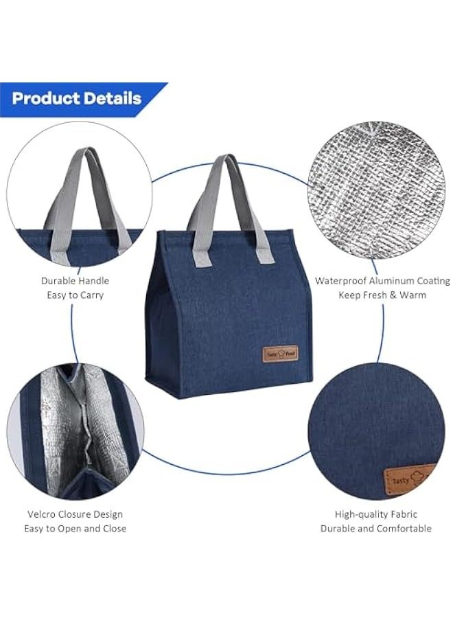 بيوينتي شنط غداء للنساء والرجال من مويابس، شنطة غداء معزولة وقابلة لاعادة الاستخدام ومانعة للتسرب، شنط رائعة للاطفال والبنات والبالغين، شنطة تبريد حرارية للعمل والمدرسة والنزهات والسفر (اسود) - Image 4