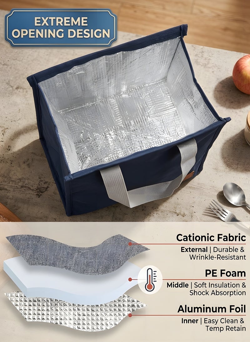 Beauenty Lunch Bags for Women Men, Reusable Insulated Leakproof Lunch Box Tote Bag, Cool Bags for Kids Girls Adults, Thermal Cooler Bag for Work School Picnic Travel (Black) - Image 3