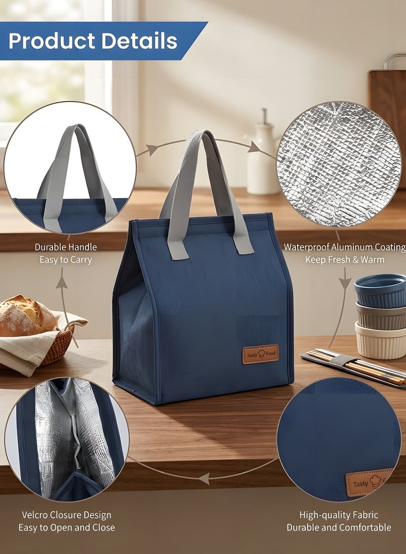 Beauenty Lunch Bags for Women Men, Reusable Insulated Leakproof Lunch Box Tote Bag, Cool Bags for Kids Girls Adults, Thermal Cooler Bag for Work School Picnic Travel (Black) - Image 4