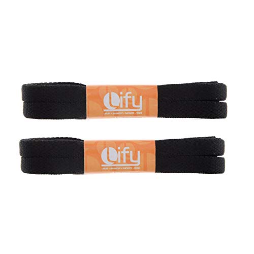 Lify 2 Pair Polyester Flat Shoe Laces for Athletic, Running - 5/16 Wide Shoelaces for Sneakers Shoes Boot Strings (180CM (70.86 Inch), Black) - Image 2