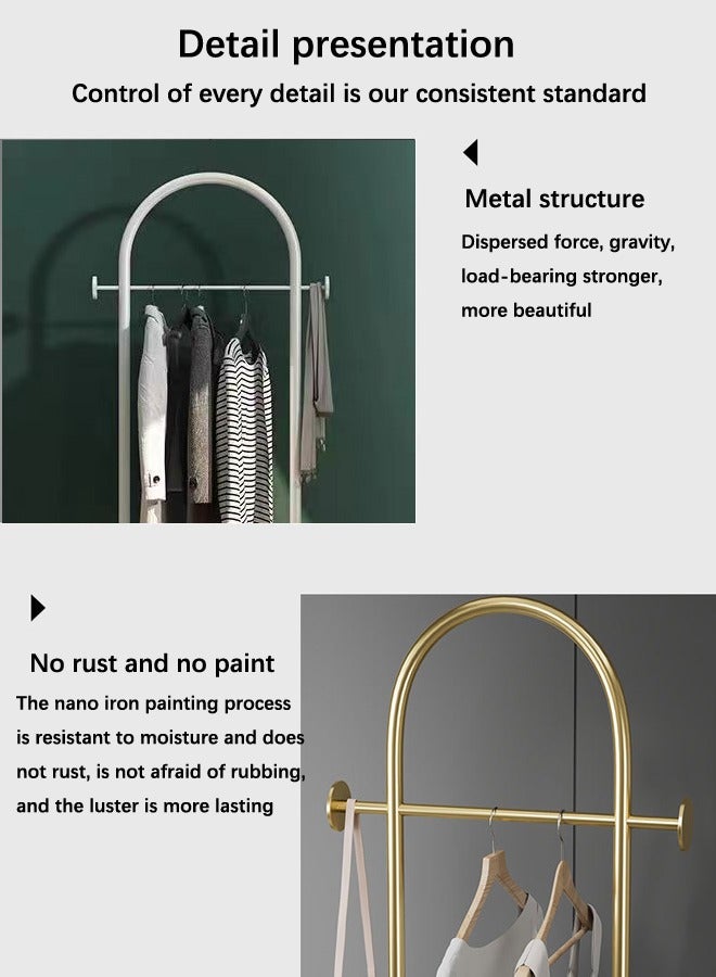 Loquat Coat rack Fashionable and Versatile Coat Rack and Clothes Hanger Stand Half-Round Shape, Multi-Functional- Arch-Shaped Metal Coat Hanger, 170*60cm, for a Sleek and Organized Living Space(White) - Image 3