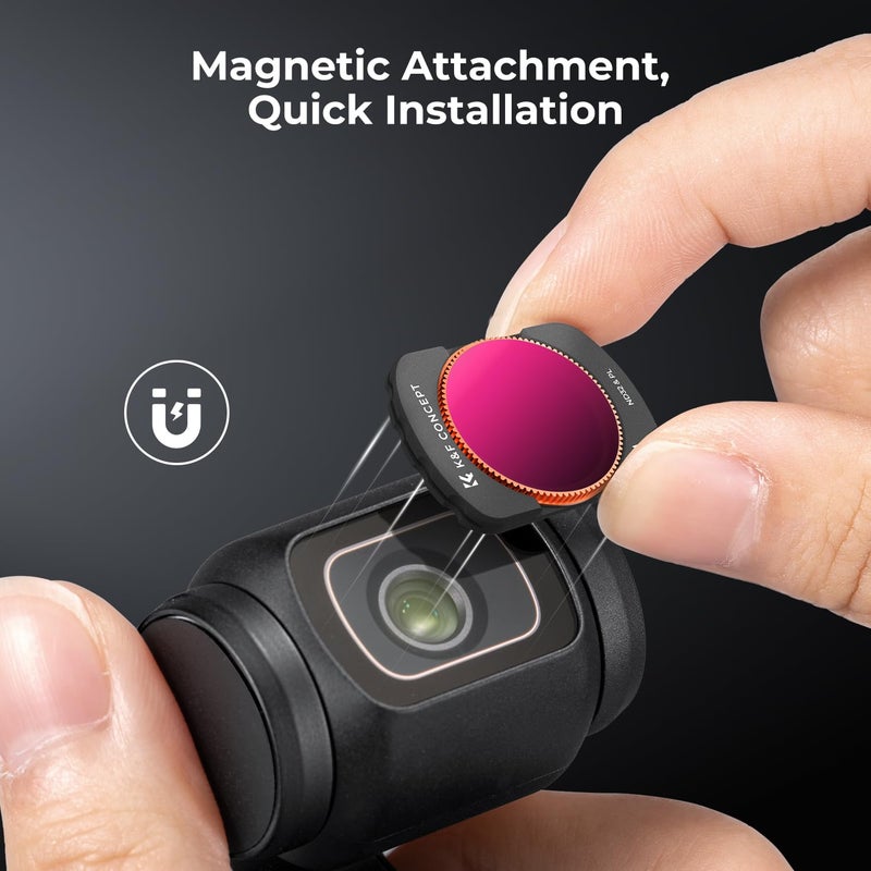 K&F Concept Magnetic ND Polarized Filters Set for DJI Osmo Pocket 3 Creator Combo Accessories -4-Pack (ND8/PL,ND16/PL,ND32/PL,ND64/PL) - Image 3