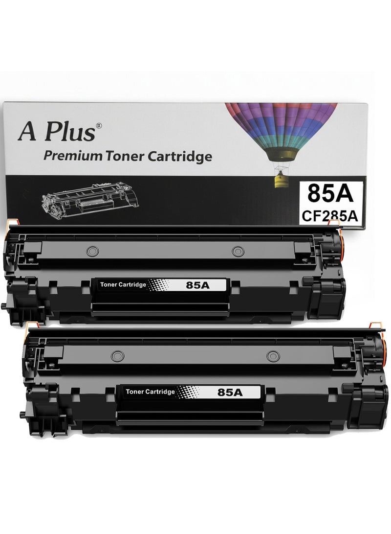 A Plus 85A CE285A 2 Pieces Compatible Black Laser Toner Cartridge for HP LaserJet Pro P1102w P1109w M1212nf M1217nfw - Image 1