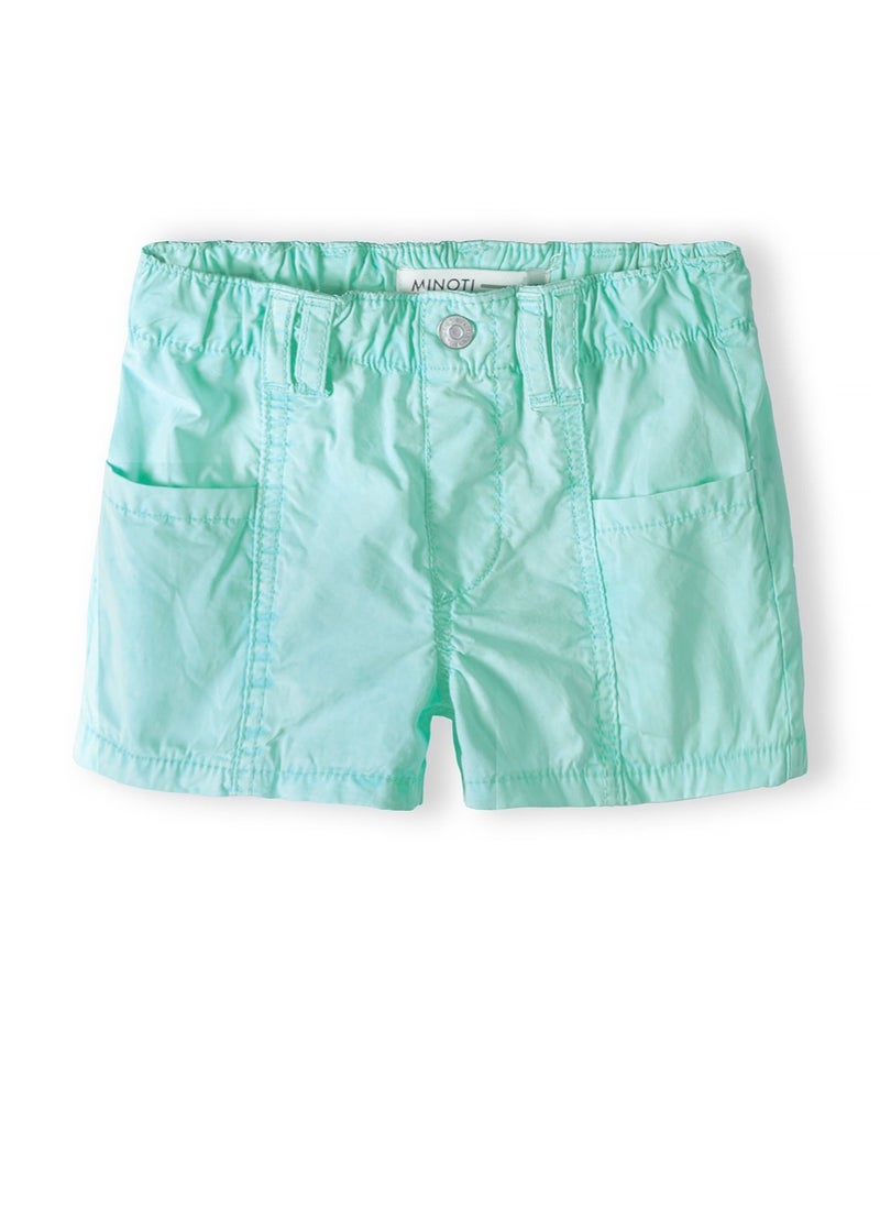 MINOTI Teen Girls Poplin Shorts with Front Button and Pockets  - Image 1