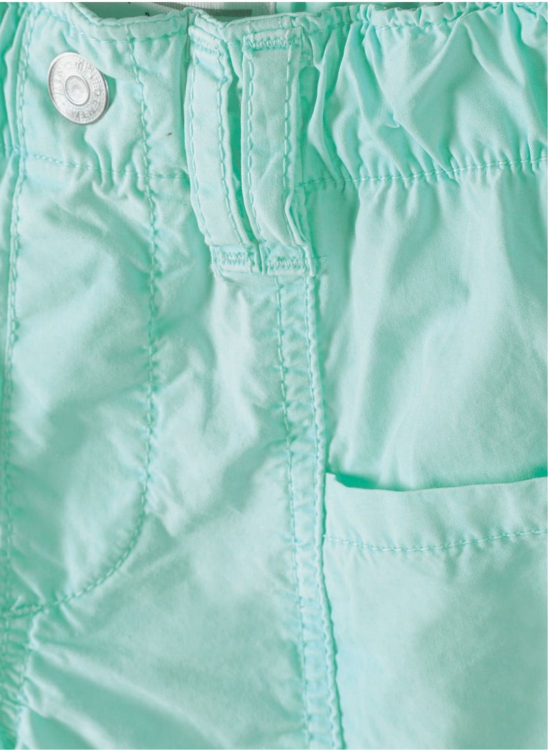MINOTI Teen Girls Poplin Shorts with Front Button and Pockets  - Image 3