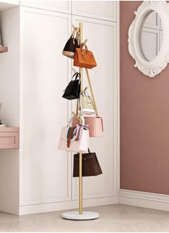 CityRiya-Long Coat Rack Freestanding Clothes Stand Garment Rack Clothes Rack Metal Coat Racks Hanger Stand Clothes Rail Stand Clothes Hanger Organizer with Marble Base for Hanging Clothes, Hats, Bags  - Image 2
