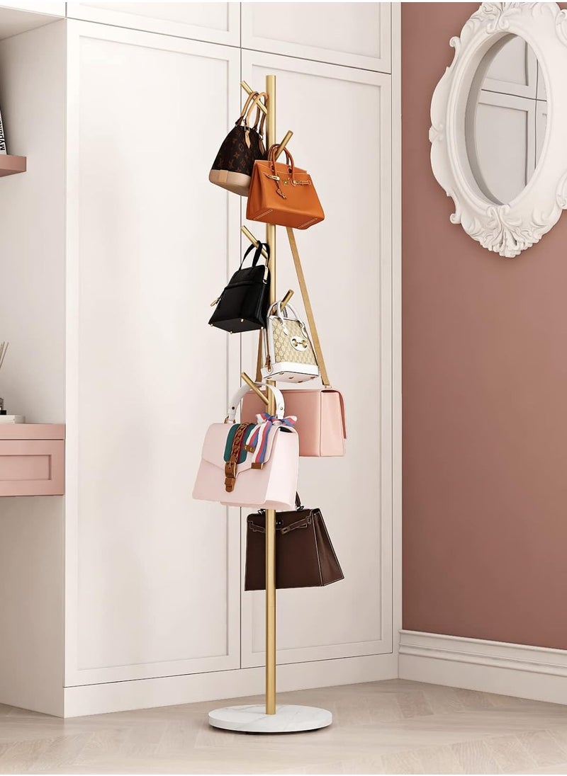 CityRiya-Long Coat Rack Freestanding Clothes Stand Garment Rack Clothes Rack Metal Coat Racks Hanger Stand Clothes Rail Stand Clothes Hanger Organizer with Marble Base for Hanging Clothes, Hats, Bags  - Image 2