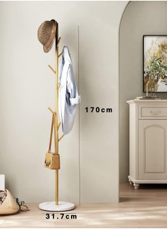 CityRiya-Long Coat Rack Freestanding Clothes Stand Garment Rack Clothes Rack Metal Coat Racks Hanger Stand Clothes Rail Stand Clothes Hanger Organizer with Marble Base for Hanging Clothes, Hats, Bags  - Image 4
