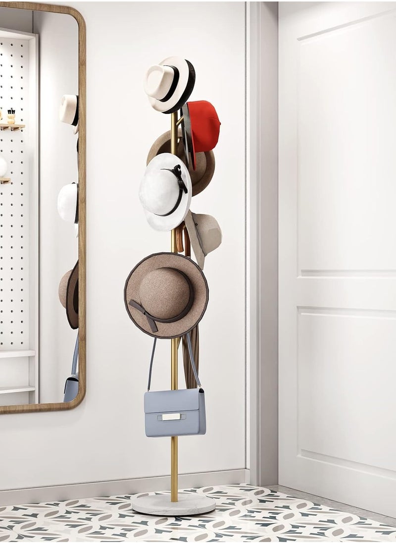 CityRiya-Long Coat Rack Freestanding Clothes Stand Garment Rack Clothes Rack Metal Coat Racks Hanger Stand Clothes Rail Stand Clothes Hanger Organizer with Marble Base for Hanging Clothes, Hats, Bags  - Image 3