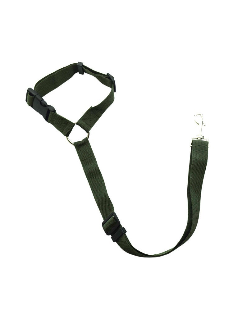 Beauenty 2-in-1 Dog Lead Car Safety Belt Army Green