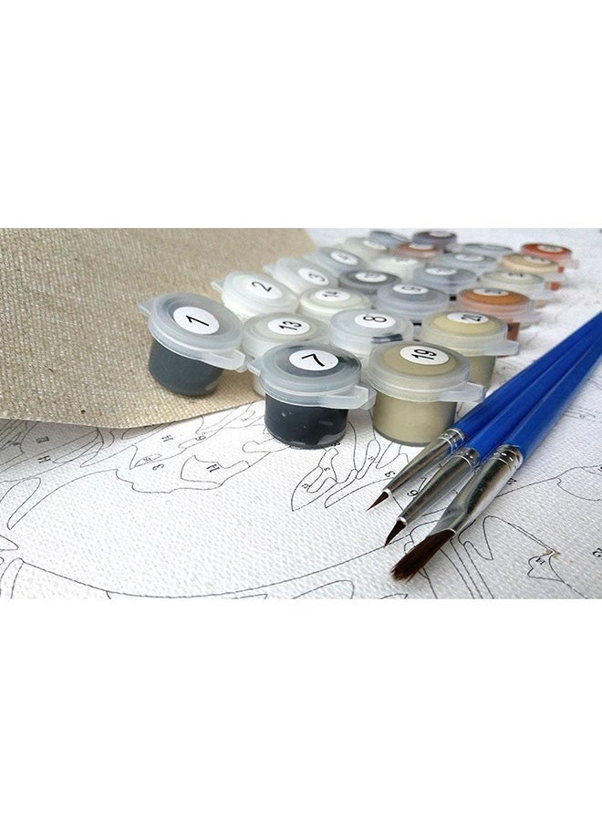 NIBEMINENT Lush Wild Chrysanthemum Canvas Oil Painting With DIY Kit Multicolour 40x50cm - Image 4