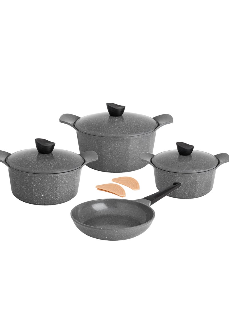 9-piece cookware set made of high-quality granite with Korean materials and specifications and Saudi industry