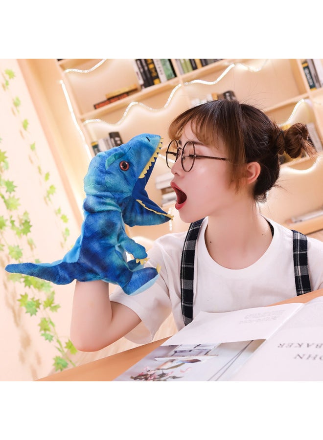 Kindergarten Performance Early Education Story Hand Puppet Cartoon Dinosaur Big Gray Wolf Plush Toy Parent-child Hand Puppet Children Gift-Color:Gray Wolf-Height:30cm - Image 3
