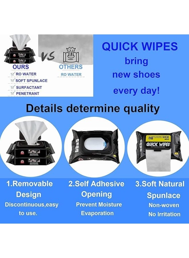 Natural Sneaker & Shoe Cleaner Wipes - 1 Packs of 80 - Portable Sneakers Cleaner Shoe Wipes Quickly Remove Dirt & Stains - These Disposable Shoe Cleaning Wipes Can Be Used On Most - Image 5