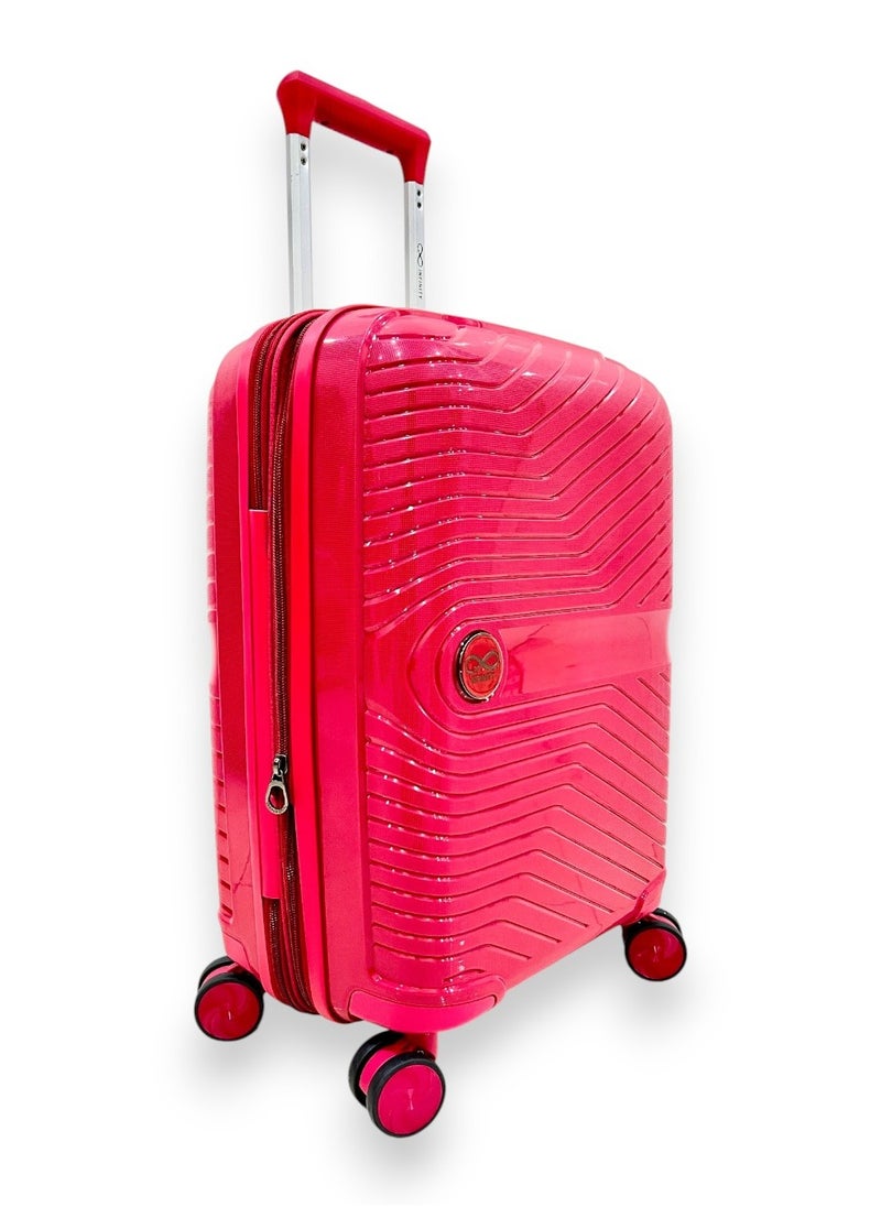 Generic - Red Infinity Set of 3 Trolley SuitCases Small | Medium | Large Luggage Trolley - Image 1