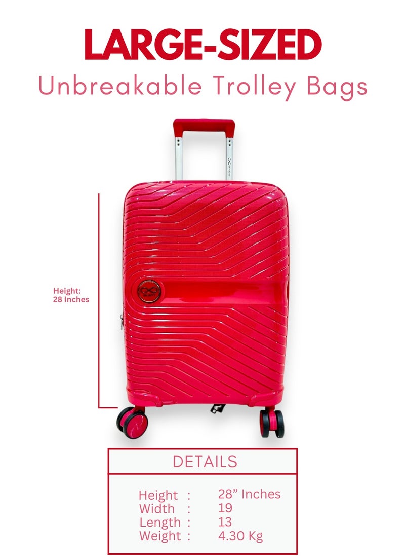 Generic - Red Infinity Set of 3 Trolley SuitCases Small | Medium | Large Luggage Trolley - Image 1