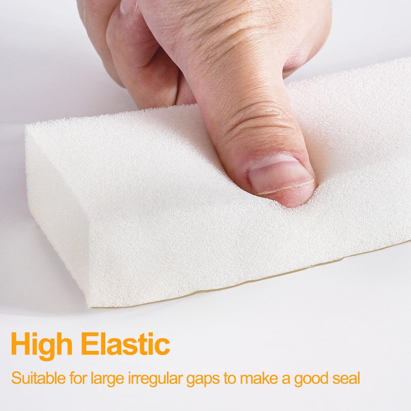 DEMEDO High Density Foam Tape Air Conditioner Window Seal, 1x1 Inch Thick Foam Stripe with Adhesive for Window AC Insulation, Weather Stripping for Doors and Windows Insulation, AC Foam Tape, White - Image 4