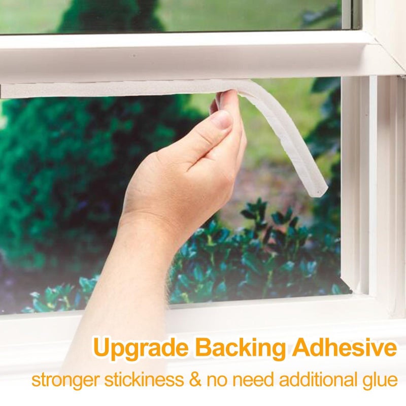 DEMEDO High Density Foam Tape Air Conditioner Window Seal, 1x1 Inch Thick Foam Stripe with Adhesive for Window AC Insulation, Weather Stripping for Doors and Windows Insulation, AC Foam Tape, White - Image 5