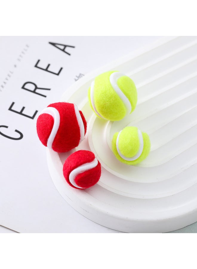 Direct Simulation Mini Tennis Accessories Tennis Keychain Pendant Tennis Stud Earrings Creative DIY Accessories-Color:2.6cm Tennis Ball-yellow  - Image 3