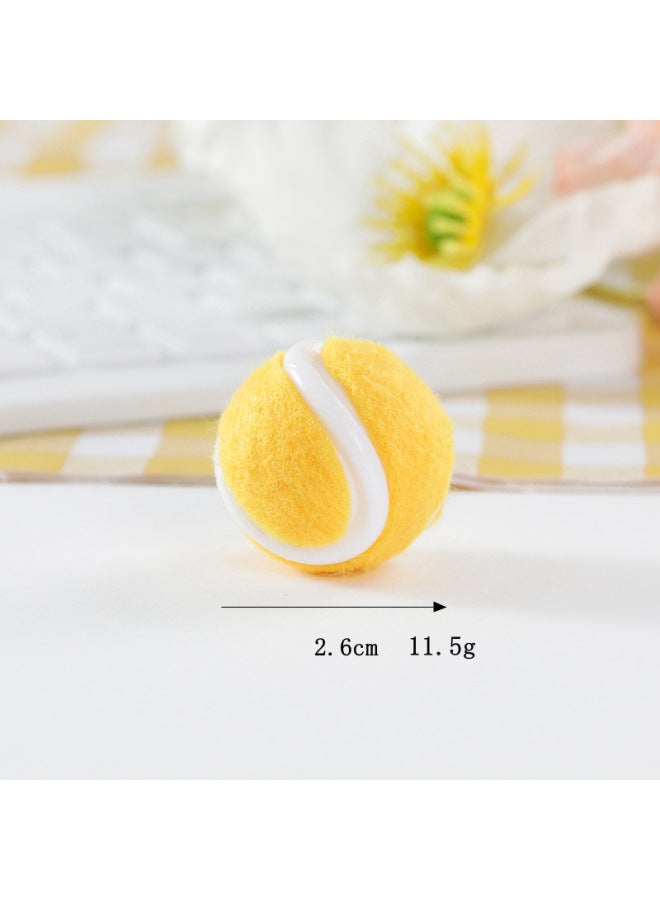 Direct Simulation Mini Tennis Accessories Tennis Keychain Pendant Tennis Stud Earrings Creative DIY Accessories-Color:2.6cm Tennis Ball-yellow  - Image 1