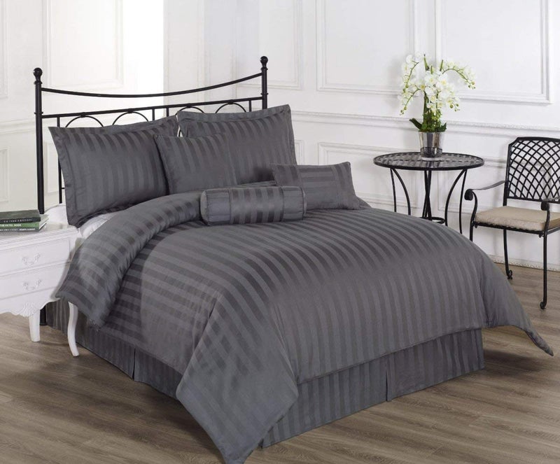Fresh From Loom Microfiber Wrinkle Resistant Soft Skin Safe Breathable King Size Flat Bedsheets All Season Soft Fabric Double Bedsheet Set with 2 Pillow Covers 108x108 Inches Grey