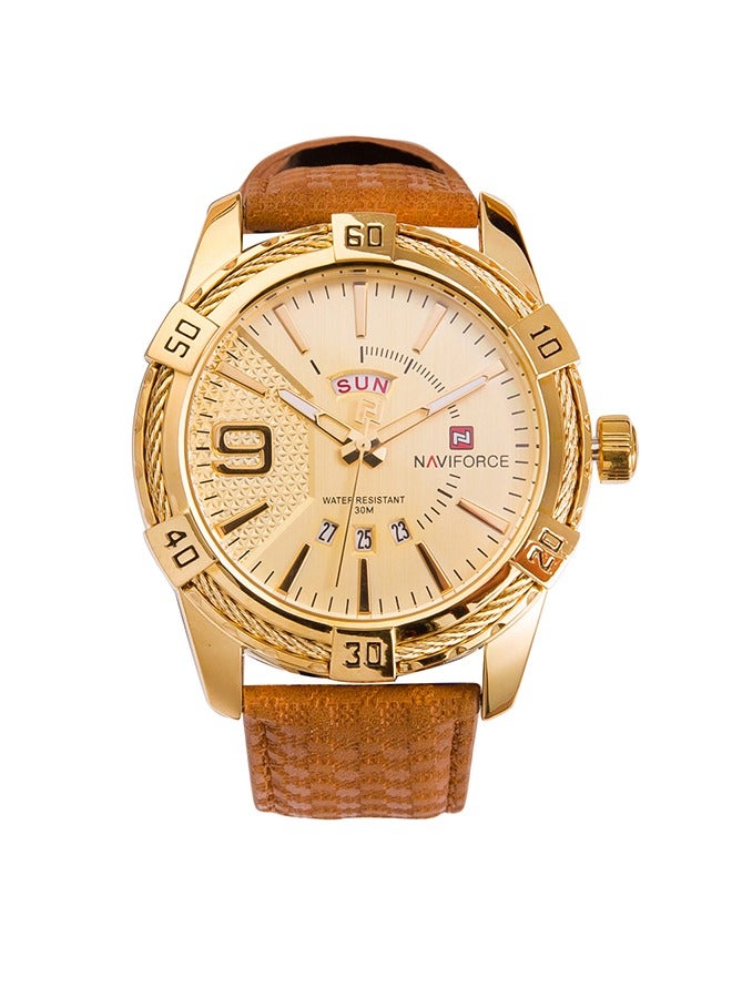 Naviforce fashion men's watch, quartz watch, fashion waterproof multi -function sports watch, gold -plated dial - Image 1