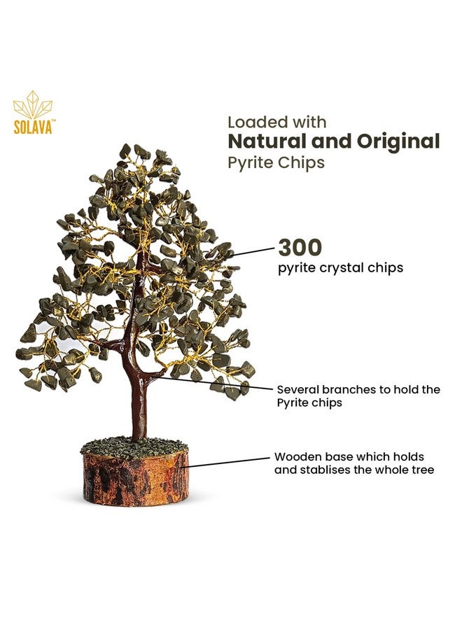 SOLAVA Pyrite Crystal Tree for Money - Money Stone Tree for Wealth, Confidence, Vastu Correction, Positive Energy, Reiki Healing and Good Luck- 300 Beads- 10-12 Inches - Image 5