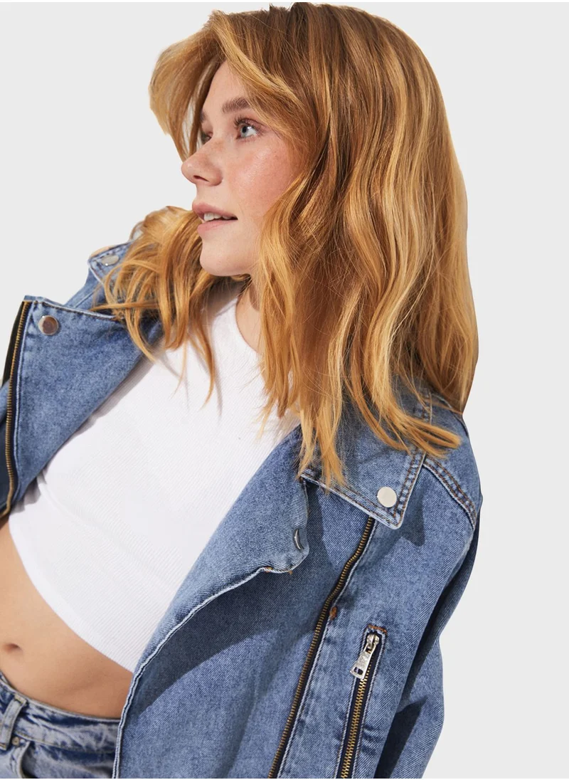 JUNE Knitted Denim Jacket