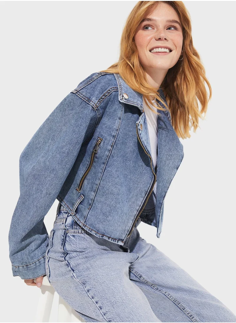 JUNE Knitted Denim Jacket