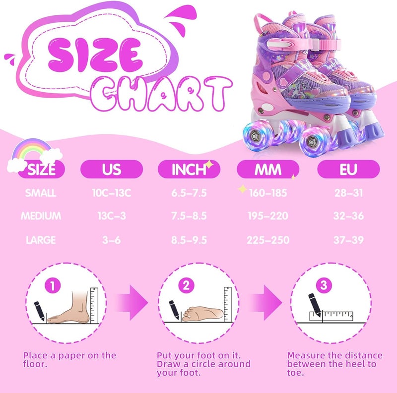 METROLLER Kids Adjustable Roller Skates with Light-Up Wheels - Unicorn Design for Ages 4-12 - Image 4