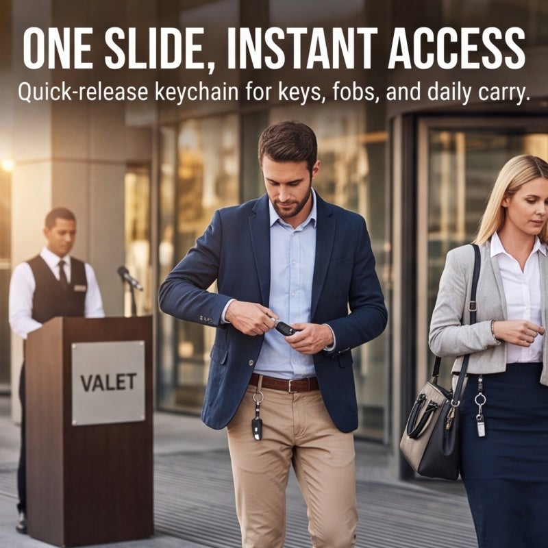 Detachable Keyring 2-Pack Black + Silver: Instant One-Handed Release, Featherlight Heavy-Duty Aluminum Metal Keychain - 360° Secure Swivel Car Keychain for Commuters, Drivers, Everyday Carry Enthusias - Image 5
