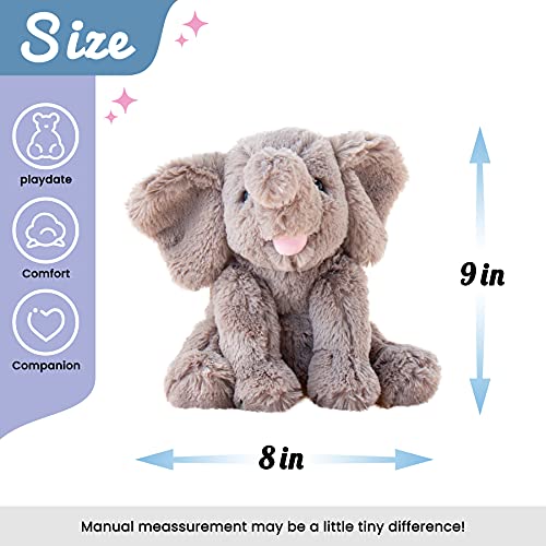 Hopearl Adorable Plush Calf Elephant Toy Floppy Elephish Ultra Soft Stuffed Animal for Boys Girls Kids Toddlers, Gray, 9'' - Image 2