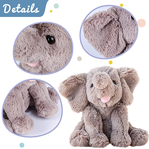 Hopearl Adorable Plush Calf Elephant Toy Floppy Elephish Ultra Soft Stuffed Animal for Boys Girls Kids Toddlers, Gray, 9'' - Image 4