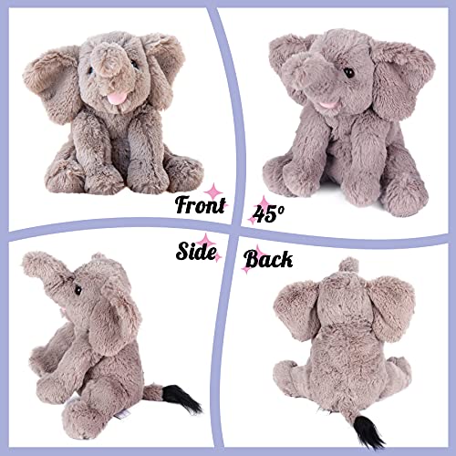 Hopearl Adorable Plush Calf Elephant Toy Floppy Elephish Ultra Soft Stuffed Animal for Boys Girls Kids Toddlers, Gray, 9'' - Image 3