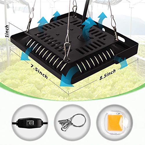 Relassy 150W Waterproof Plant Light, Outdoor Grow Light,Sunlike,Full Spectrum LED Grow Lamp,Without Noise,Ultra Thin,Heat Dissipation,for Seedling Growing Blooming Fruiting - Image 4
