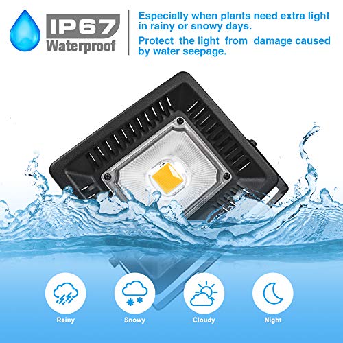 Relassy 150W Waterproof Plant Light, Outdoor Grow Light,Sunlike,Full Spectrum LED Grow Lamp,Without Noise,Ultra Thin,Heat Dissipation,for Seedling Growing Blooming Fruiting - Image 2