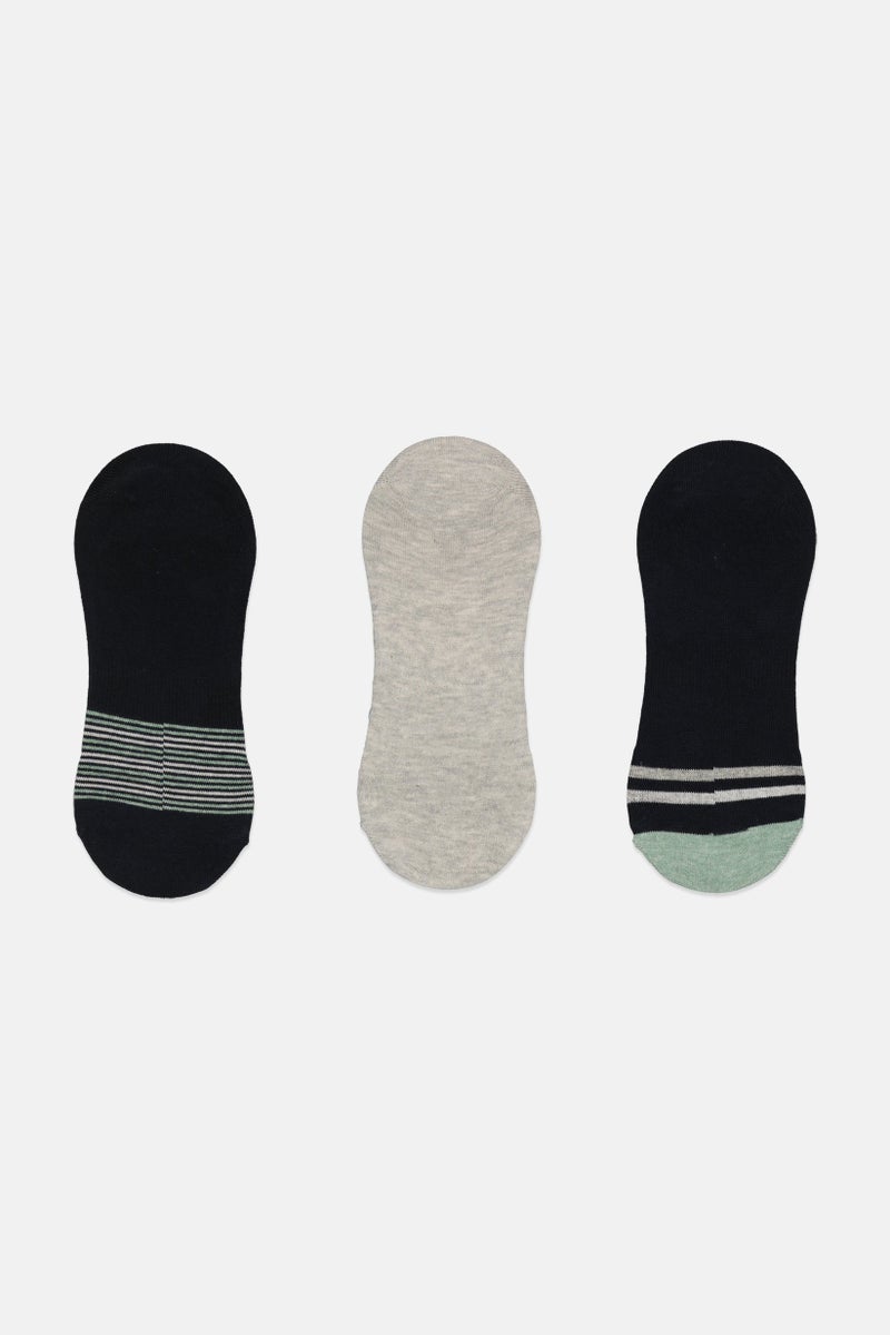 Rocawear Men 3 Pairs Brand Logo Invisible Socks, Multicolor - Image 3