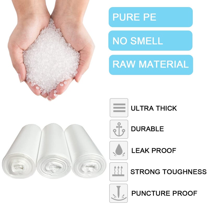 SOSOHOME 10 Gallon Trash Bags - 18 Micron Ultra Thick Strong Clear Medium Size Garbage Bin Liners for Office Kitchen, Fit 8-10 Gallon, 90 Count - Image 3