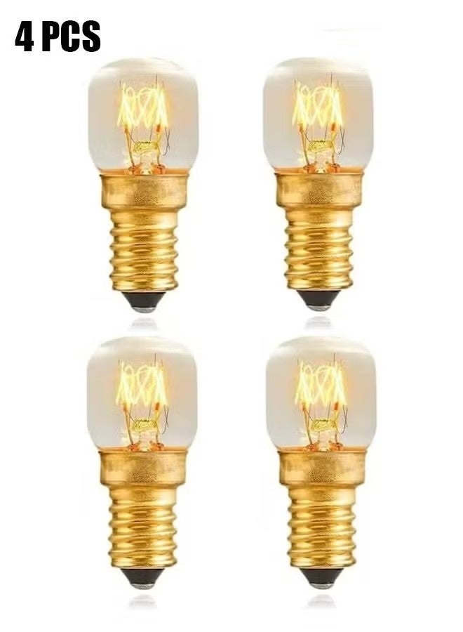 Salt Lamp Bulbs, 15w E14 for Oven 300°C, Fridge, Multipurpose Appliance SES Incandescent Dimmable Bulbs, Mini Microwave Lamp High Temperature Resistant E14 Himalayan Salt Crystal Lamp 4Pcs - Image 1