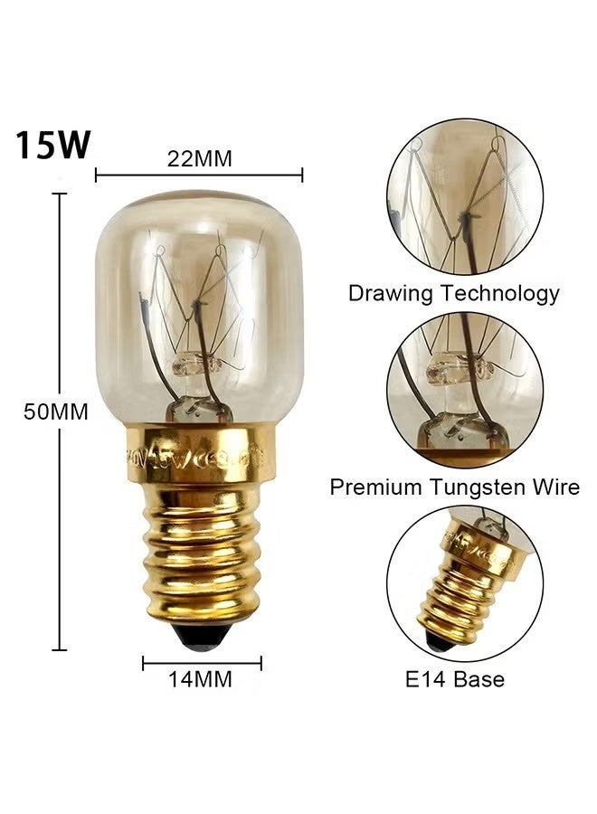 Salt Lamp Bulbs, 15w E14 for Oven 300°C, Fridge, Multipurpose Appliance SES Incandescent Dimmable Bulbs, Mini Microwave Lamp High Temperature Resistant E14 Himalayan Salt Crystal Lamp 4Pcs - Image 2