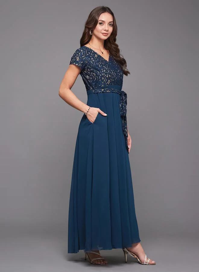 Styli Floral Bodice Maxi Dress