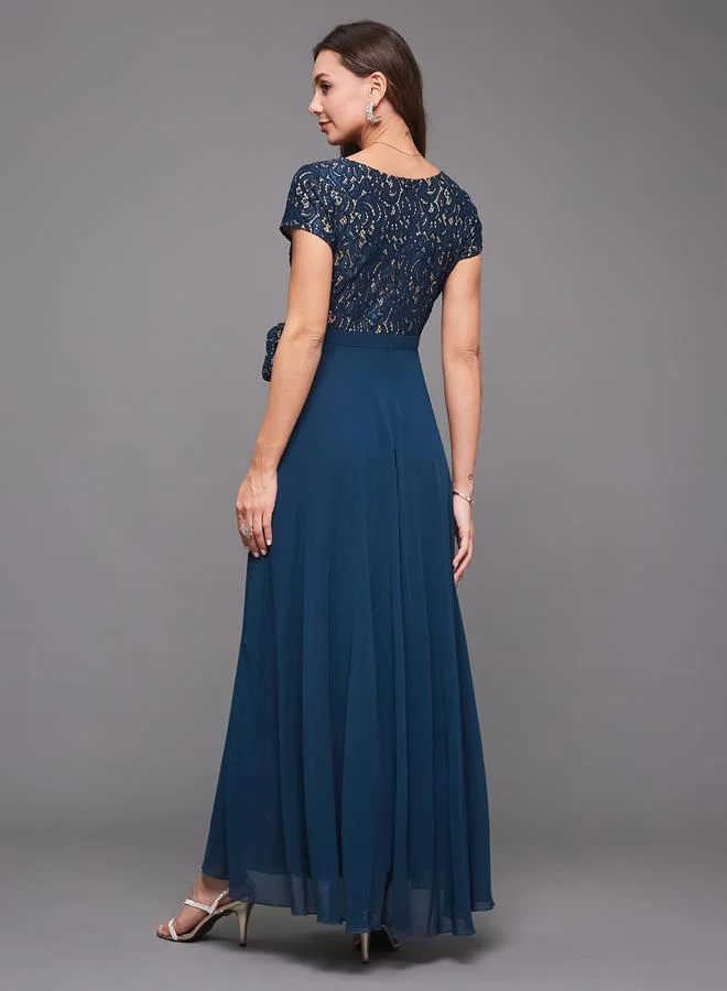 Styli Floral Bodice Maxi Dress