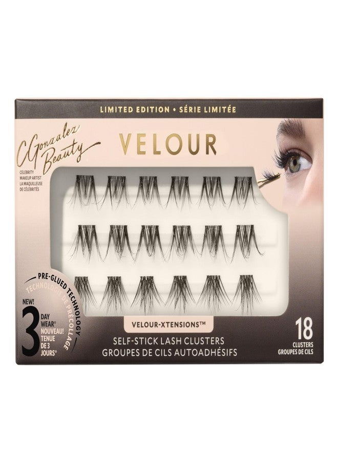 Velour x CGonzalez Beauty Self-Stick Lash Clusters, Self Adhesive Eyelashes, 18 Eyelash Clusters - Image 1