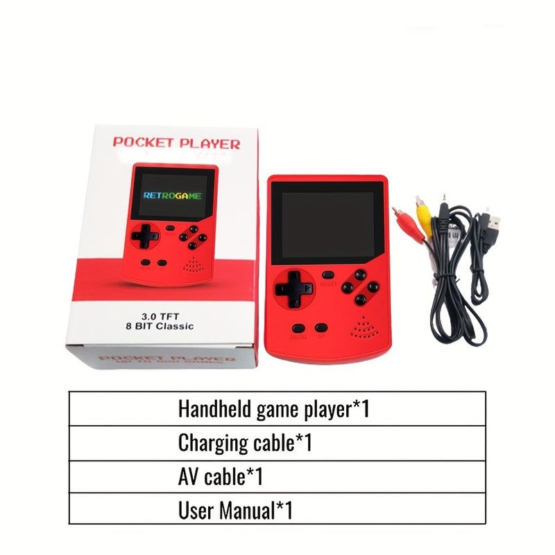 Red Portable Handheld Game Console Rtos System Supports Wired Gamepad Two Players TV Connection Long Battery Life Gift - Image 3