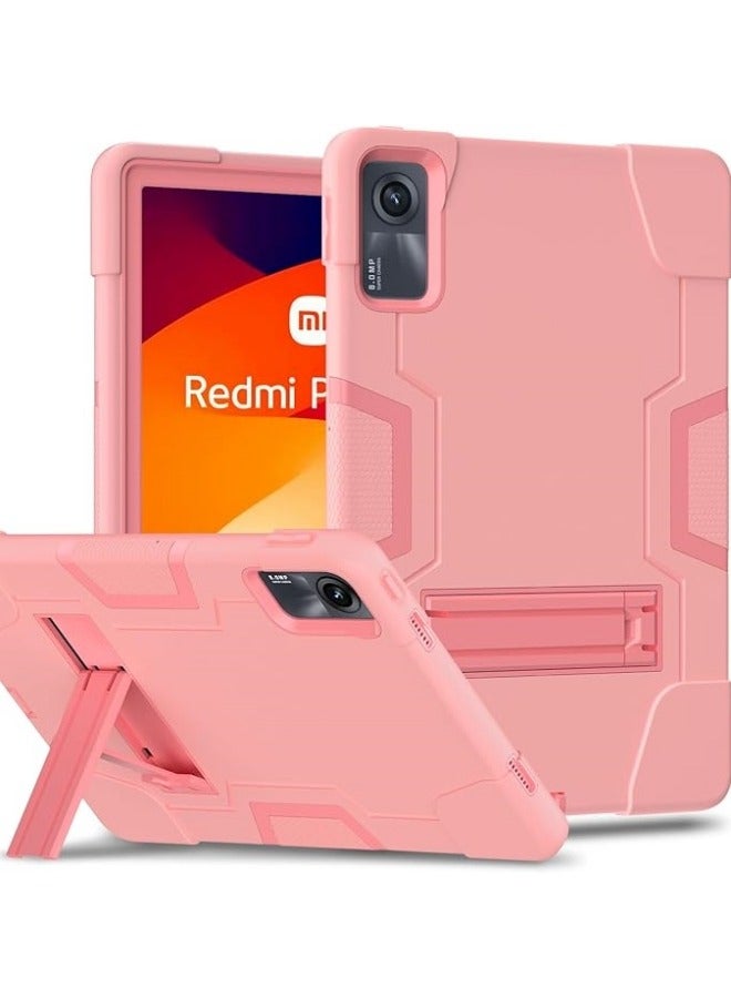 غطاء متوافق مع جهاز Redmi Pad SE 11 بوصة لعام 2023، مقاوم للصدمات ومانع للخدوش. يتميز بتصميم ثلاث طبقات لحماية شاملة وواجهة قوية، ويحتوي على حامل قابل للطي. مناسب لجهاز Redmi Pad SE.