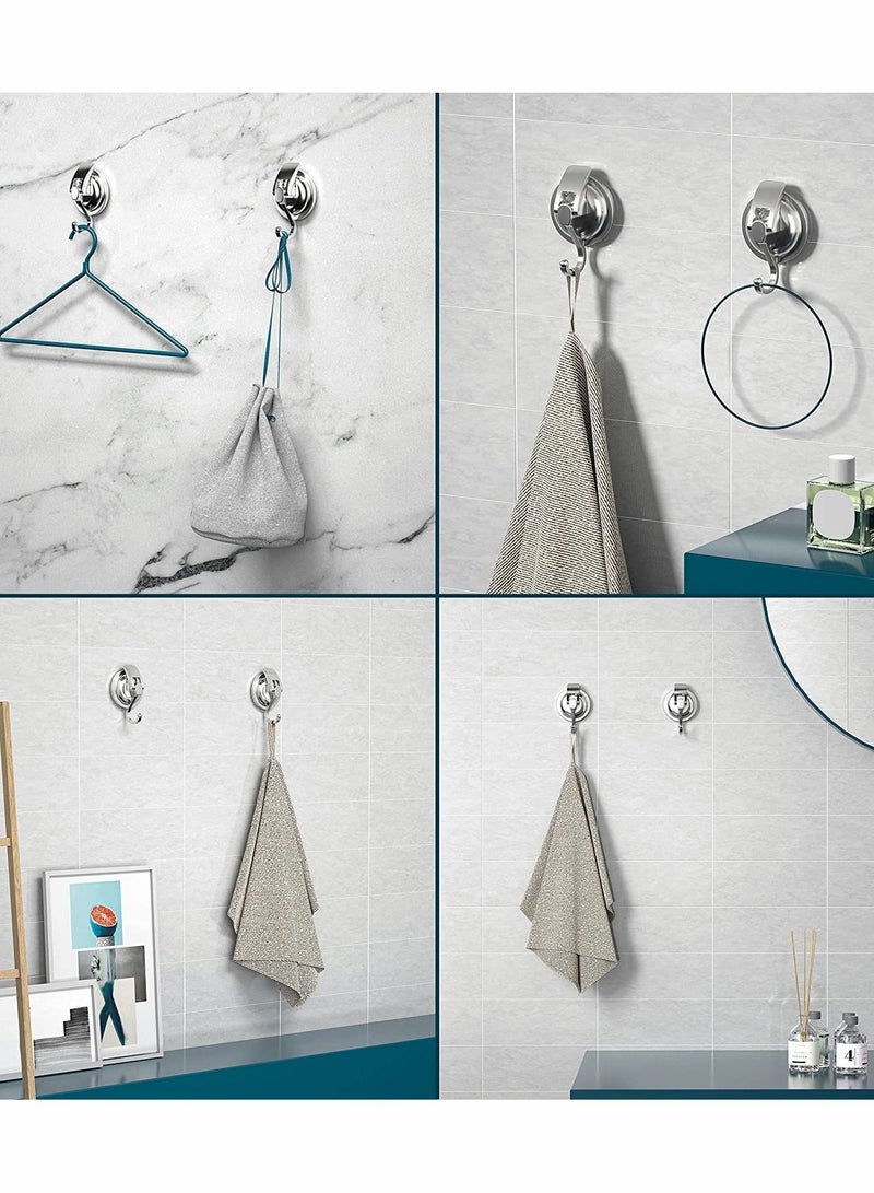 Vacuum Suction Cup Hooks, Silver Chrome-Plated Polished Heavy-Duty Hooks - Image 5