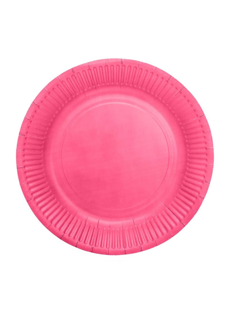 Disposable Paper Plates Intense Pink 18cm 8-Pack